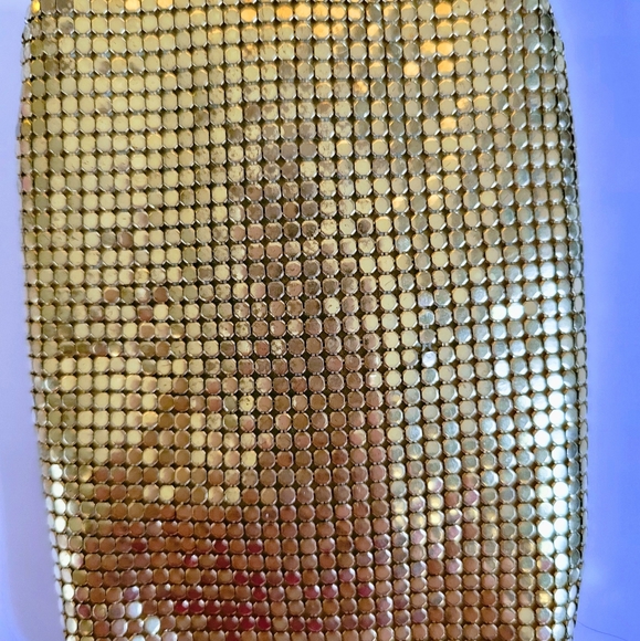 VTG Signed Whiting & Davis Gold Mesh Large Clutch - Picture 2 of 7